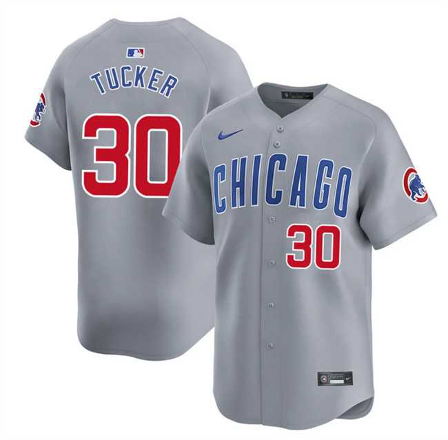 Men%27s Chicago Cubs #30 Kyle Tucker Grey 2025 Limited Stitched Jersey Dzhi->chicago cubs->MLB Jersey